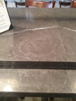 Marble counter etched