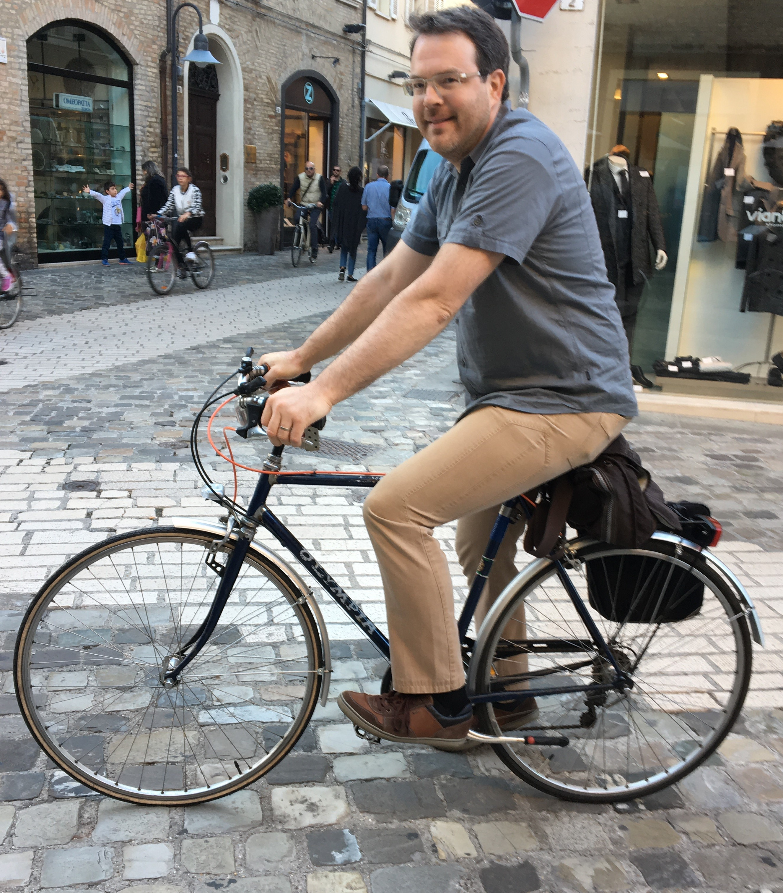 John riding his bike in Ravenna
